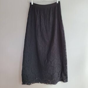 Vintage Y2K forever 21‎ XS maxi length full lace black skirt romantic whimsigoth